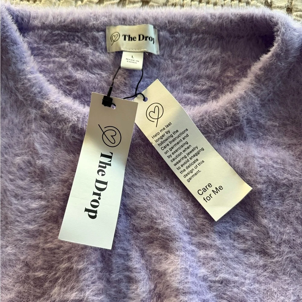 NEW The Drop Purple Fuzzy‎ Sweater Size L
